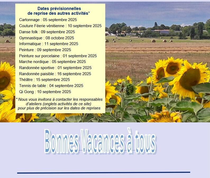 VACANCES ÉTÉ 2025